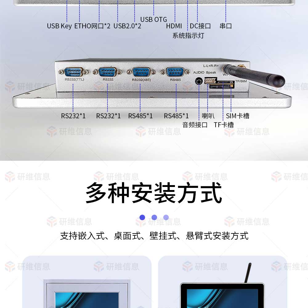 鴻蒙系統工業一體機|15.6寸工控一體機|嵌入式工業電腦|工控平板電腦